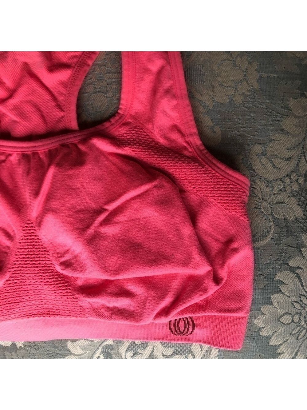 Neon coral medium impact racer back sports bra size medium - Picture 4 of 13